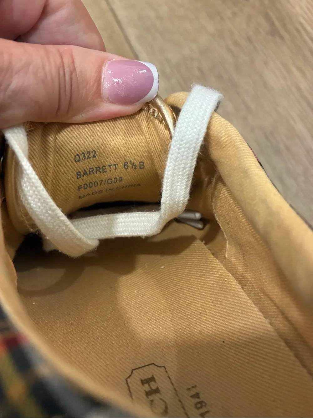 Coach Barrett plaid graffiti gold metallic low top sneakers